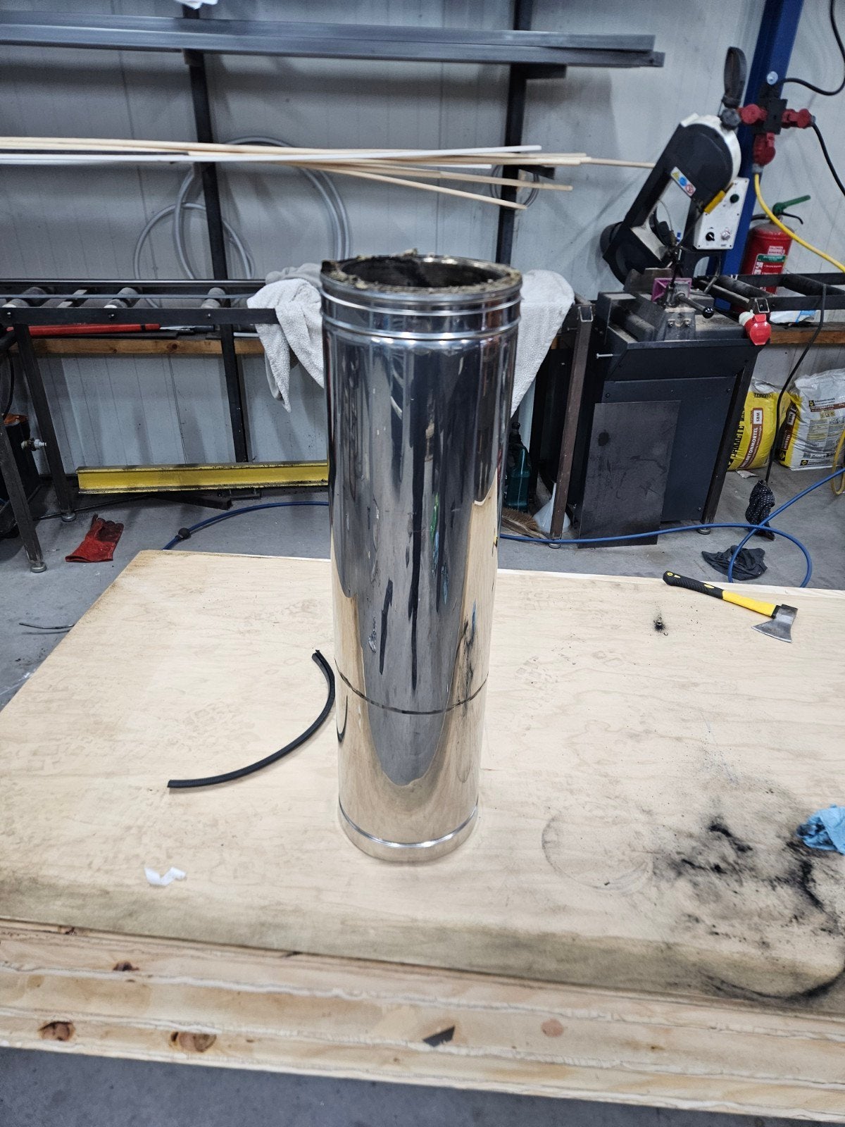 dubbalwandige kachelpijp kachel buis 200mm binnenwerks Dinak, Ophalen, Gebruikt, Afzuiger