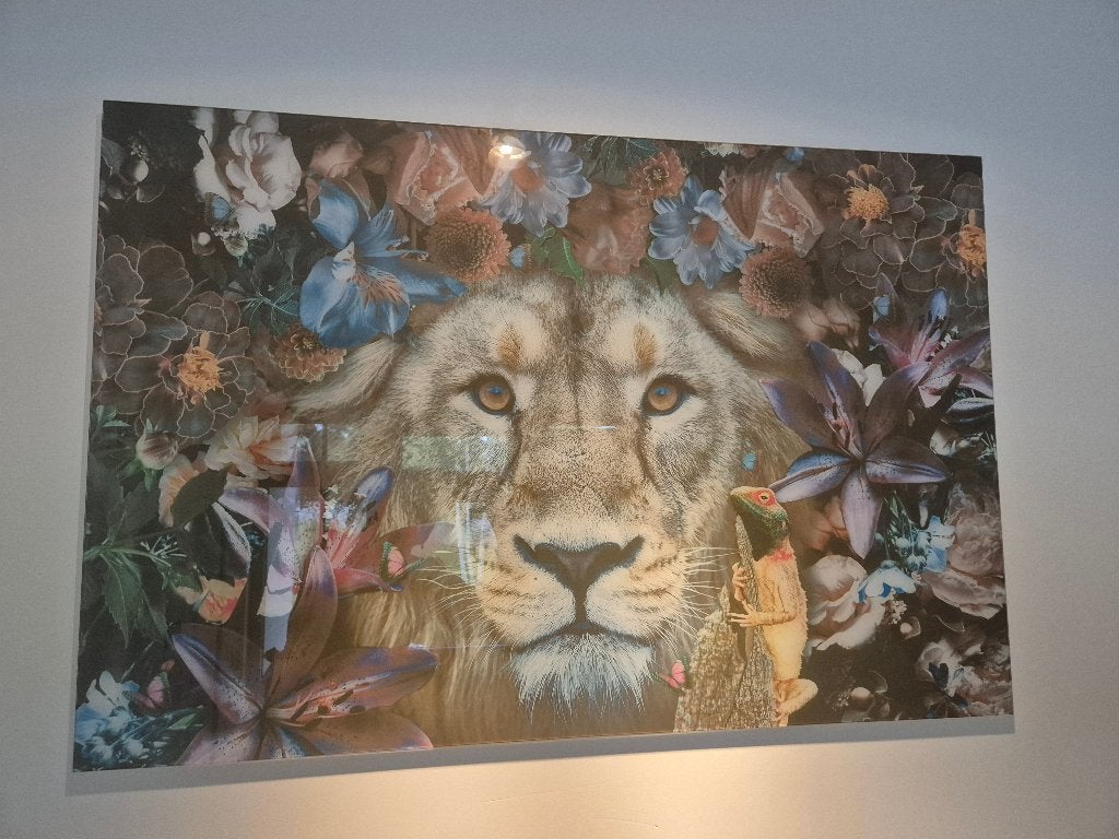 Glas schilderij, Huis en Inrichting, Ophalen, Zo goed als nieuw, Schilderij, 100 tot 125 cm