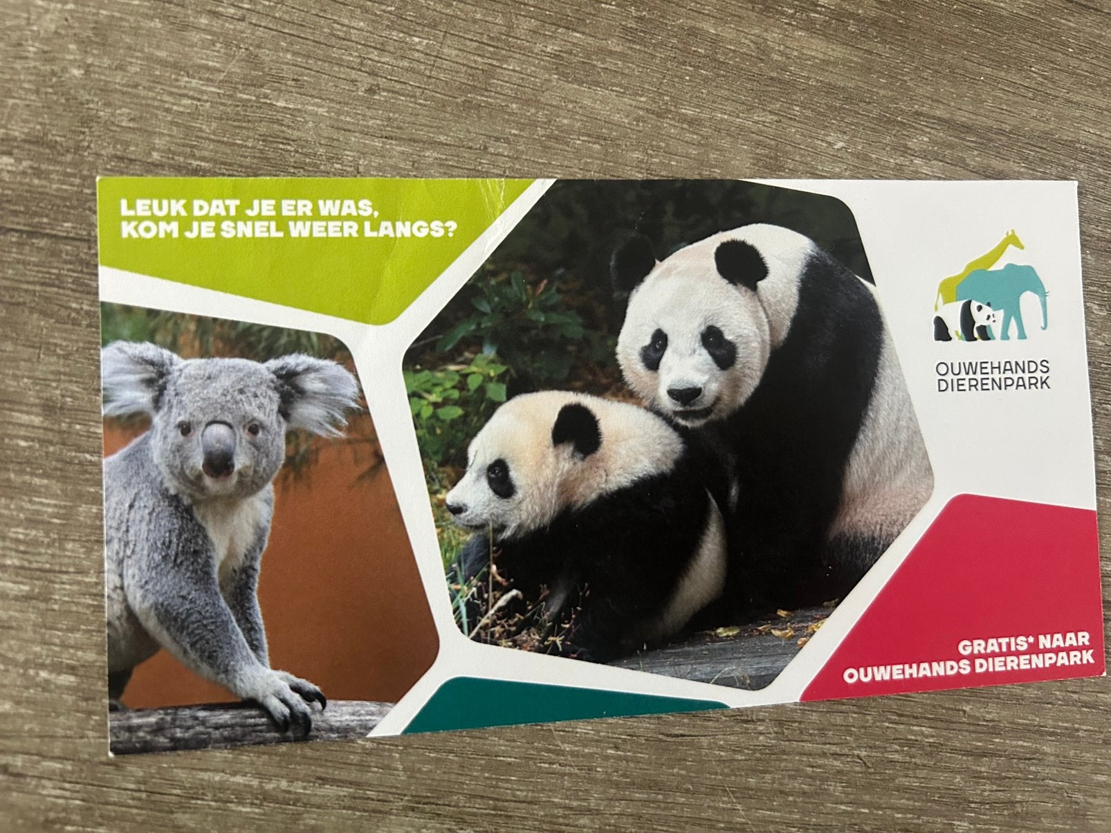 Ouwehands dierenpark kaartje 1X, Eén persoon, Ticket of Toegangskaart
