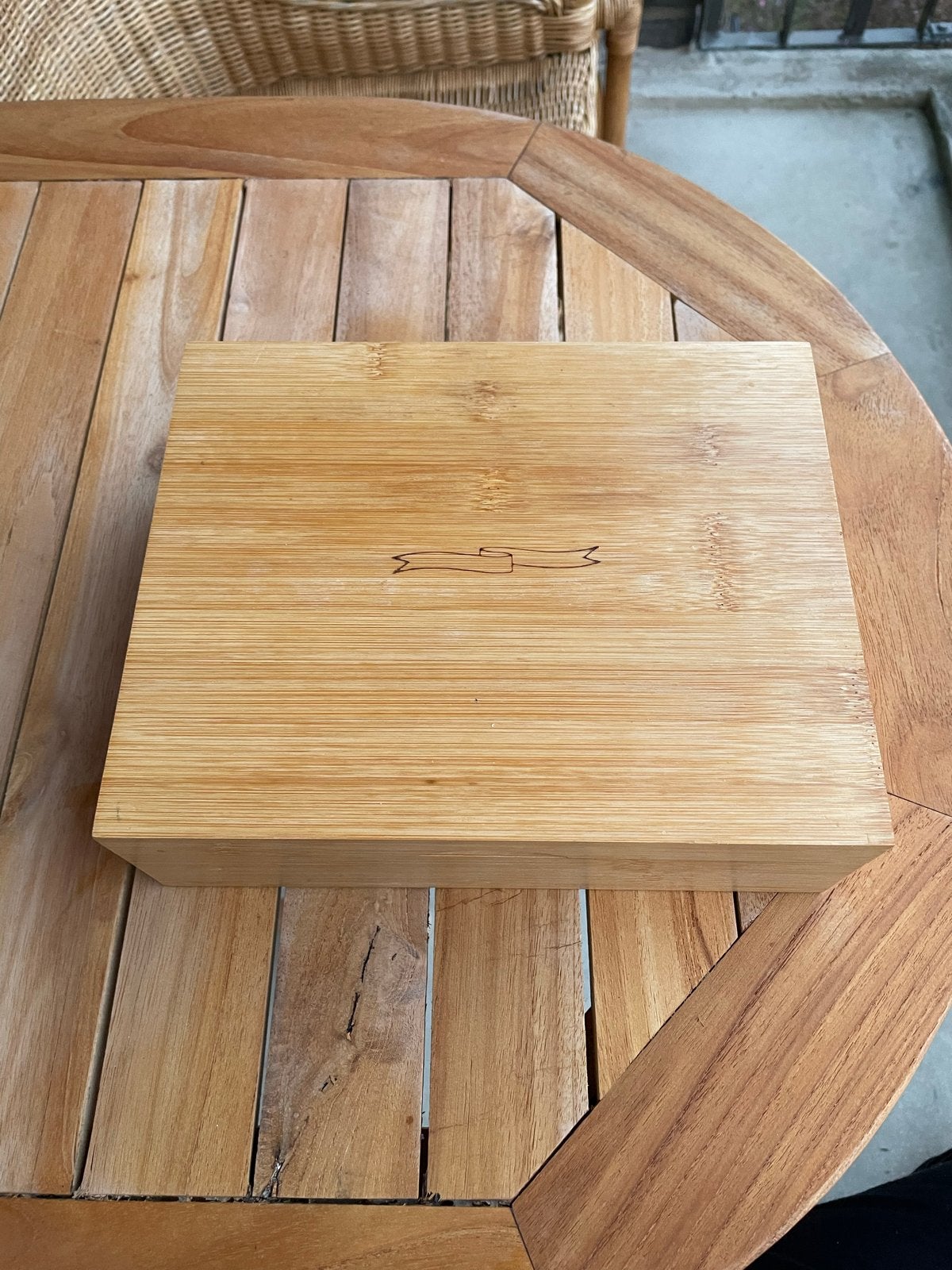 Hele mooie bamboe theedoos met 6 vakken, Ophalen, Minder dan 50 cm, Zo goed als nieuw, 5 – 50