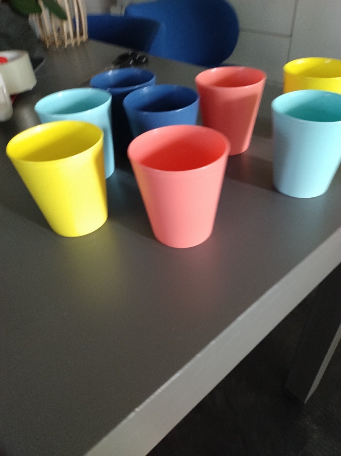 6 Stapelbare plastic bekers in vrolijke kleuren, Ophalen of Verzenden