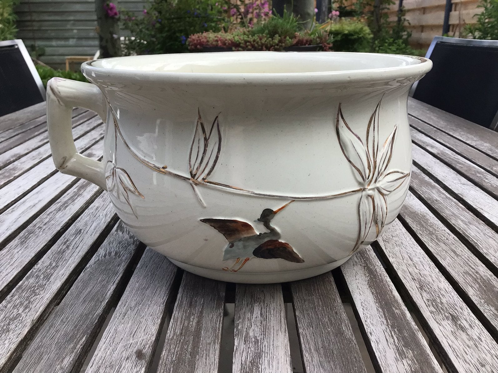Po met vogel decoratie, vermoedelijk Engels, Antiek en Kunst, Ophalen of Verzenden