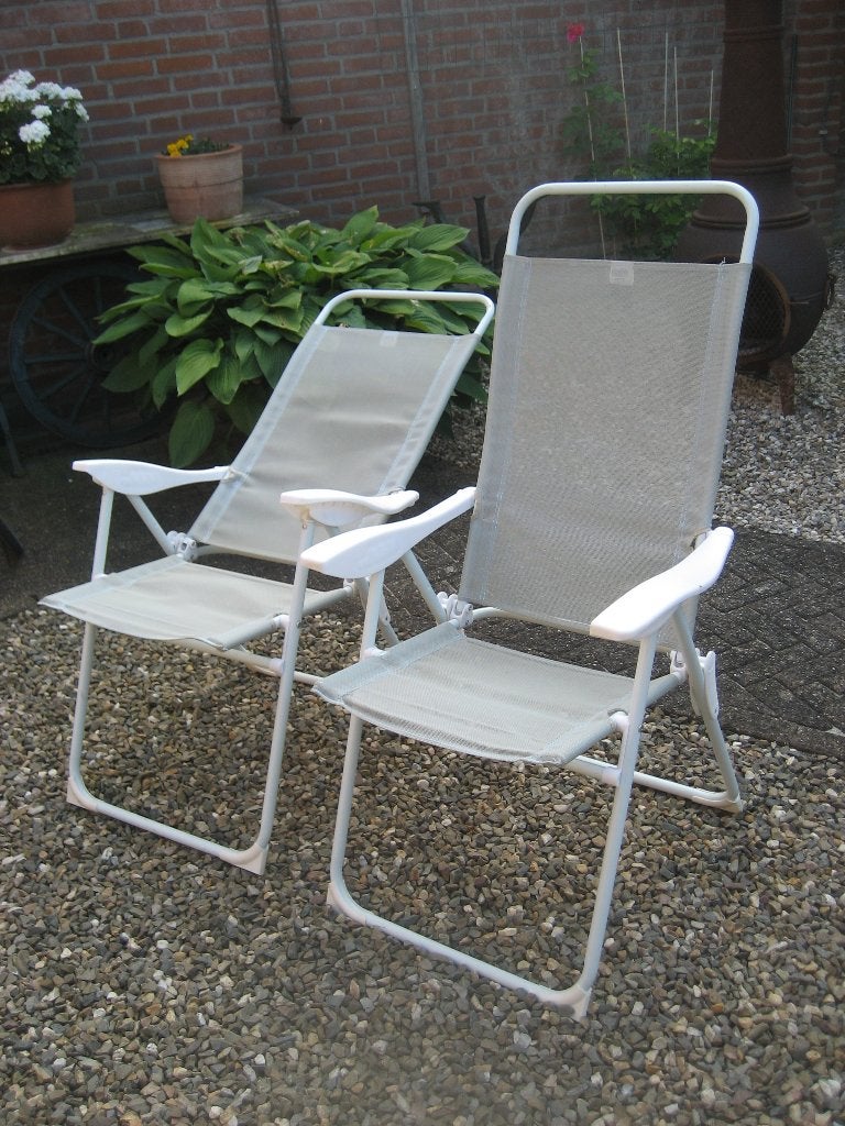 2x verstelbare campingstoel - zo goed als nieuw, Caravans en Kamperen, Ophalen, Zo goed als nieuw, Campingstoel
