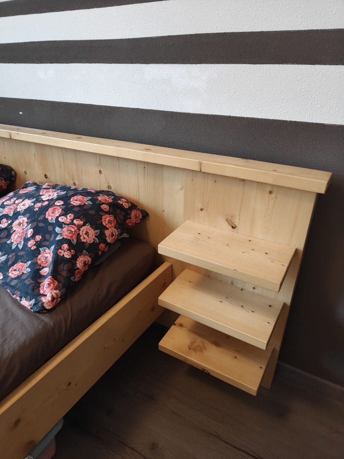 Massief Grenen Tweepersoonsbed 160x200 met Hoofdbord, Huis en Inrichting, Slaapkamer | Bedden, Ophalen