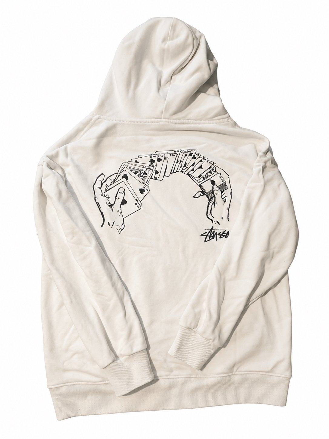 Stussy hoodie heren - Maat M (valt als S), Kleding | Heren, Truien en Vesten, Verzenden, Gedragen, Maat 48/50 (M), Wit