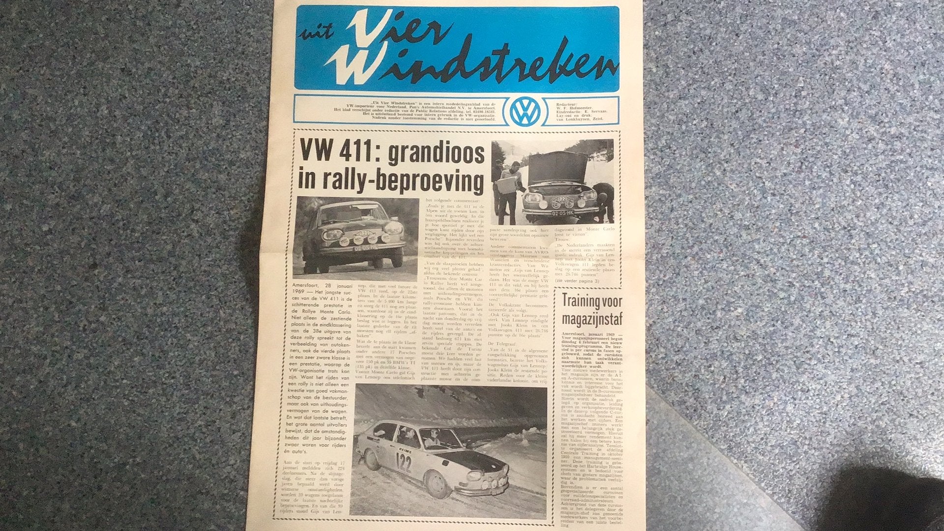 VOLKSWAGEN 411 INTERNE PON DOCUMENTEN 1969 ‼️ ERG AARDIG, Ophalen of Verzenden, Gelezen, Volkswagen
