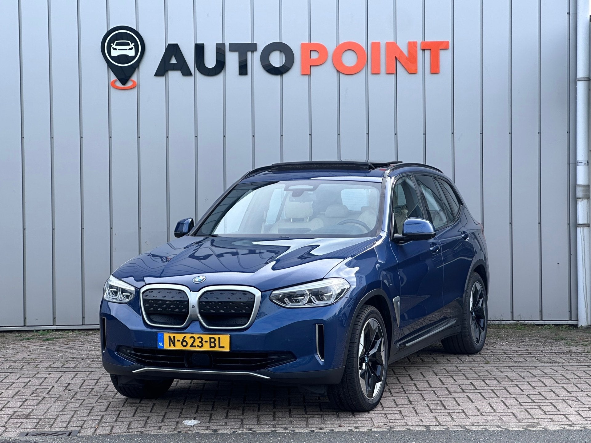 BMW IX3 High Executive 80 kWh SOH 95% Harman Kardon PANO/HEA, Dealer onderhouden, Achterwielaandrijving, Gebruikt, Blauw