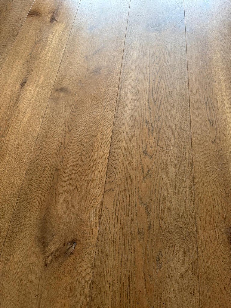 Prachtige eikenhouten Duo Plank vloer 35 m2, Ophalen, Gebruikt, Vloerdelen of -planken, 10 m² of meer