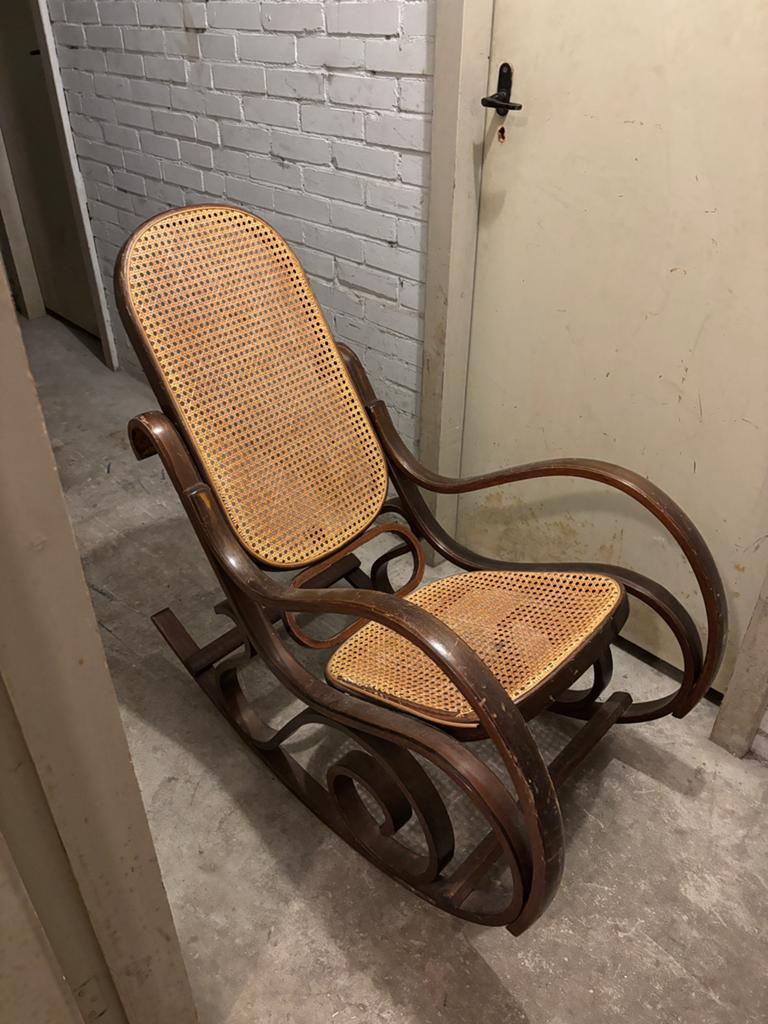Schommel stoel - vintage - antiek - Rotan - Thonet, Ophalen
