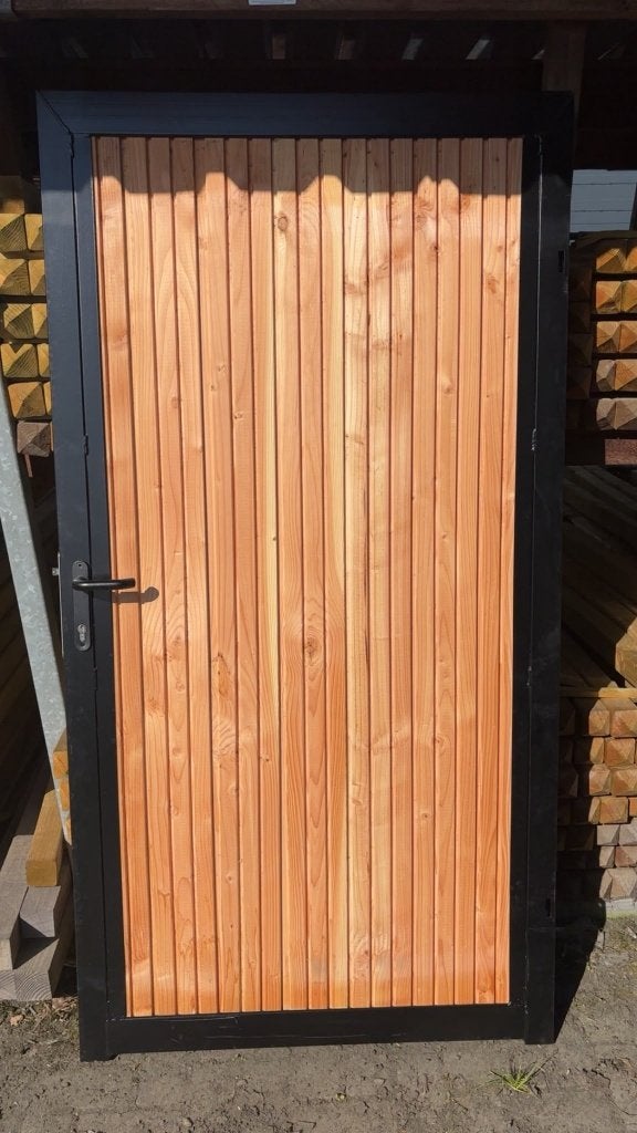 Poort Rhombus Douglas Verticaal 100x190 cm €400,-, Tuin en Terras, Tuinpoorten, Nieuw, Ophalen of Verzenden, Draaipoort, 150 tot 200 cm