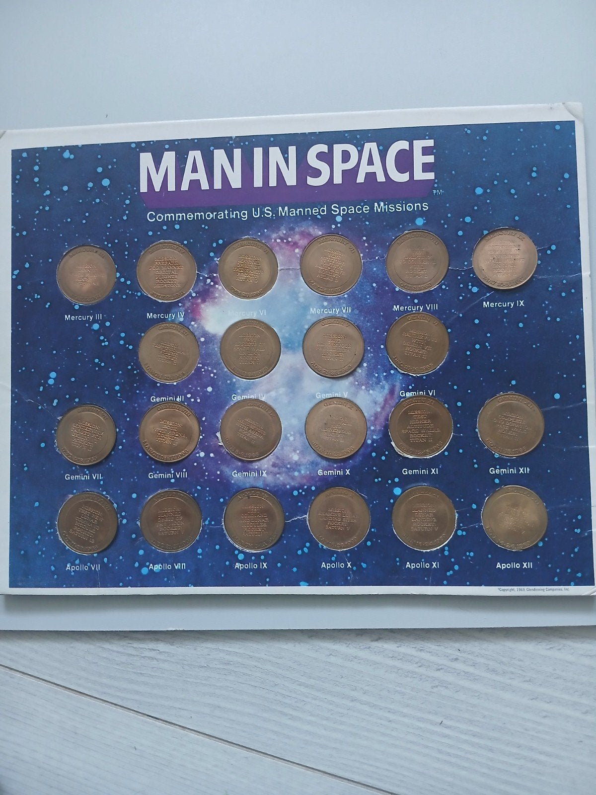 Man in Space: U.S. Manned Space Missions Verzamelmap, Postzegels en Munten, Munten en Bankbiljetten | Toebehoren, Ophalen of Verzenden