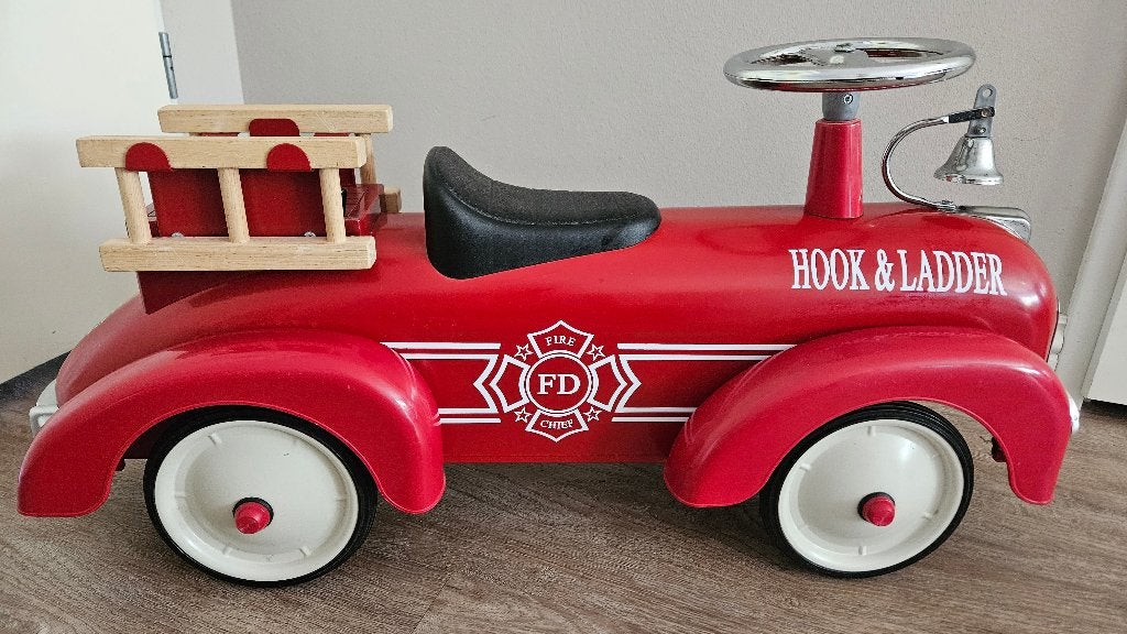 Retro Roller brandweerwagen loopauto, Kinderen en Baby's, Speelgoed | Speelgoedvoertuigen, Ophalen, Zo goed als nieuw