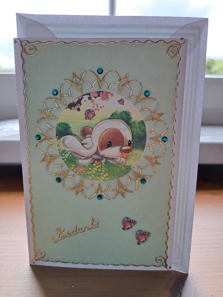 3 d kaart bedankt, Hobby en Vrije tijd, Kaarten | Zelfgemaakt, Ophalen of Verzenden, Nieuw, Overige thema's