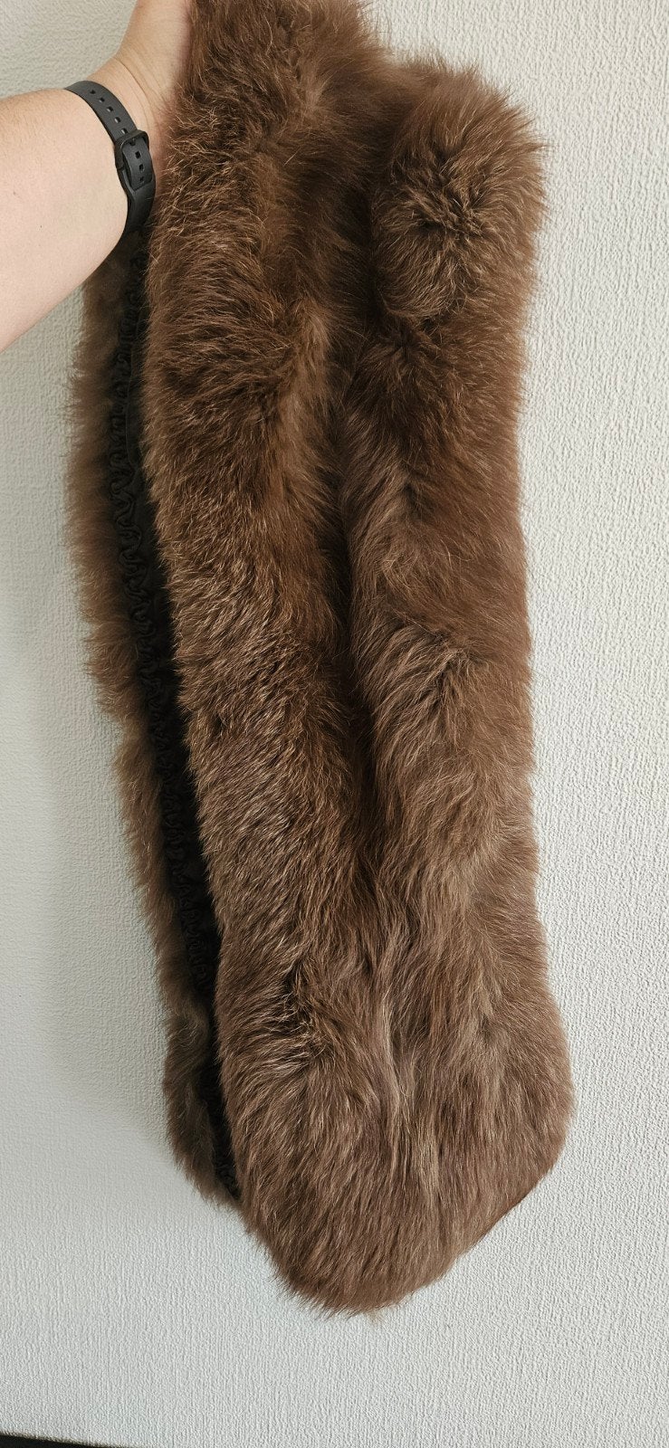 Luxe Echt Bont Sjaal 160x21 cm - D. Lemaitre Rotterdam, Kleding | Dames, D. Lemaitre, Ophalen of Verzenden, Zo goed als nieuw