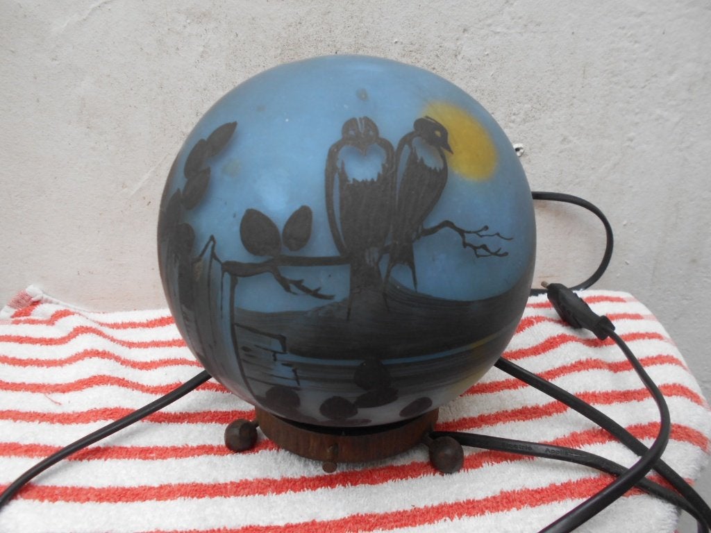antiek tafel lampje-DEVEAU-art-nouveau  1925 FRANKRYK, Ophalen of Verzenden