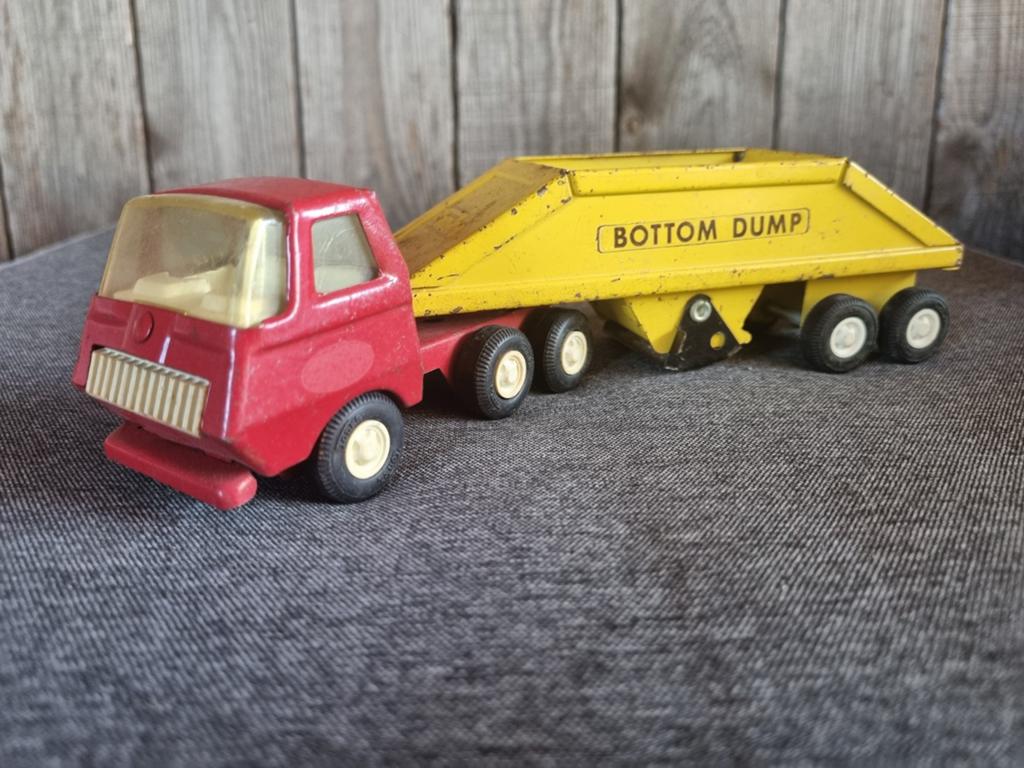 Vintage Tonka Bottom Dump Truck - Rood/Geel, Verzamelen, Ophalen of Verzenden, Gebruikt
