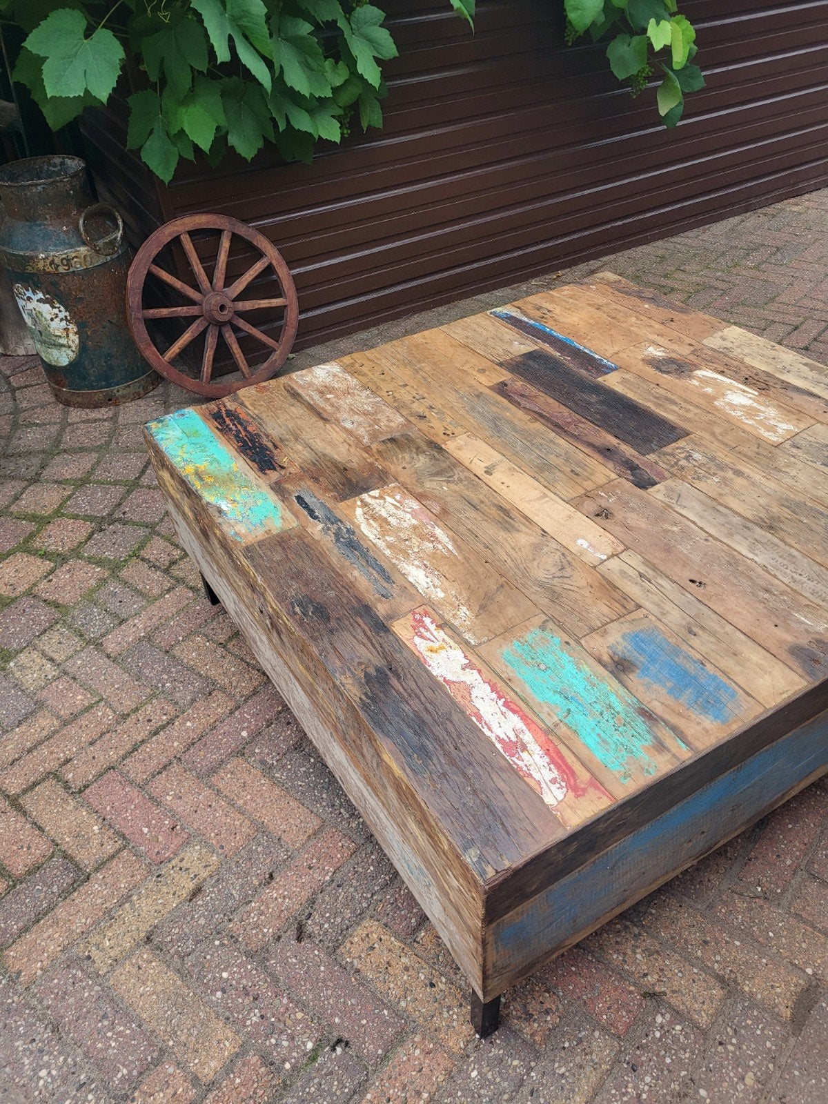 Salontafel sloophout, Huis en Inrichting, Tafels | Salontafels, Ophalen, Rechthoekig, 100 tot 150 cm, 50 tot 100 cm
