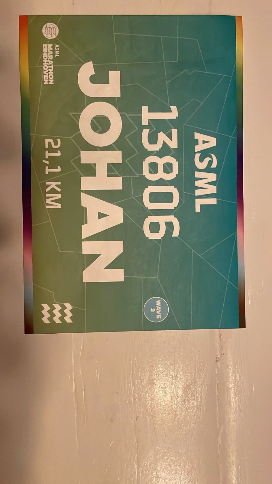 ASML marathon Eindhoven startnummer, Eén persoon, Oktober