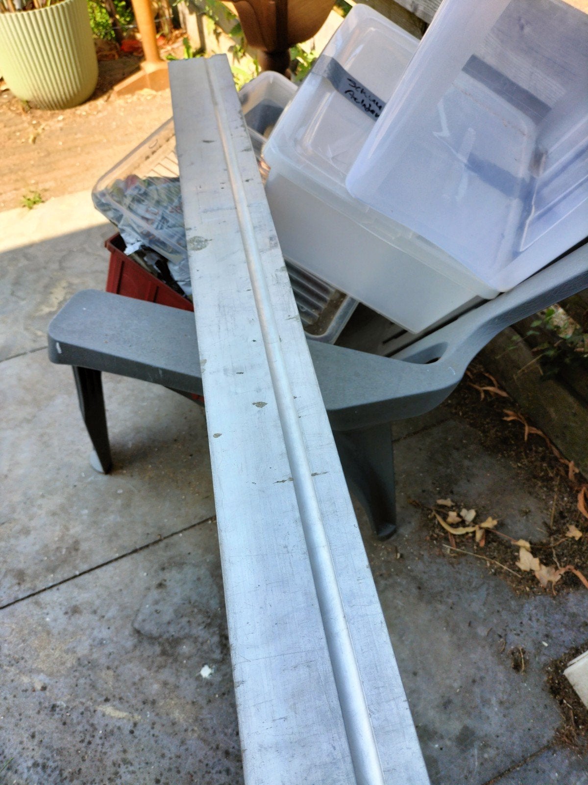 Muur afrijlat trapezium aluminium 2 mtr, Doe-het-zelf en Verbouw, Ophalen, Gebruikt, Overige typen, Overige merken