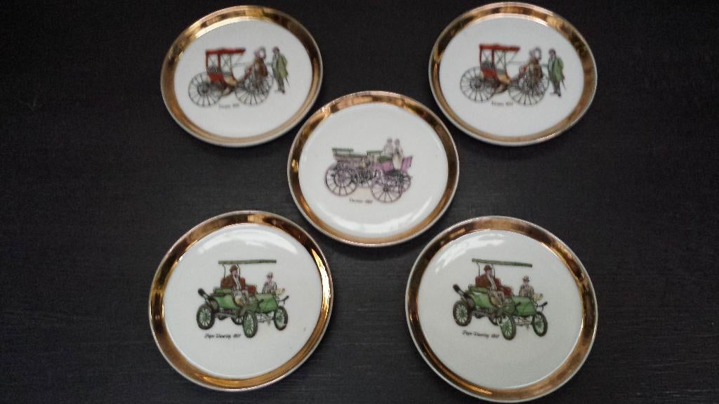 5 BORDJES Oude AUTO’S ~ Als Onderzetter, Theetip, Petit Four, Ophalen of Verzenden, Huis en Inrichting