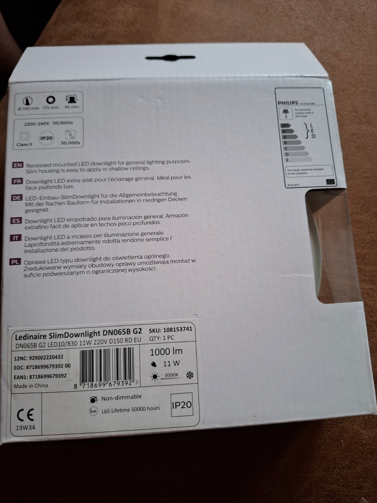Led inbouw spot energie label A Philips, Huis en Inrichting, Ophalen of Verzenden, Nieuw