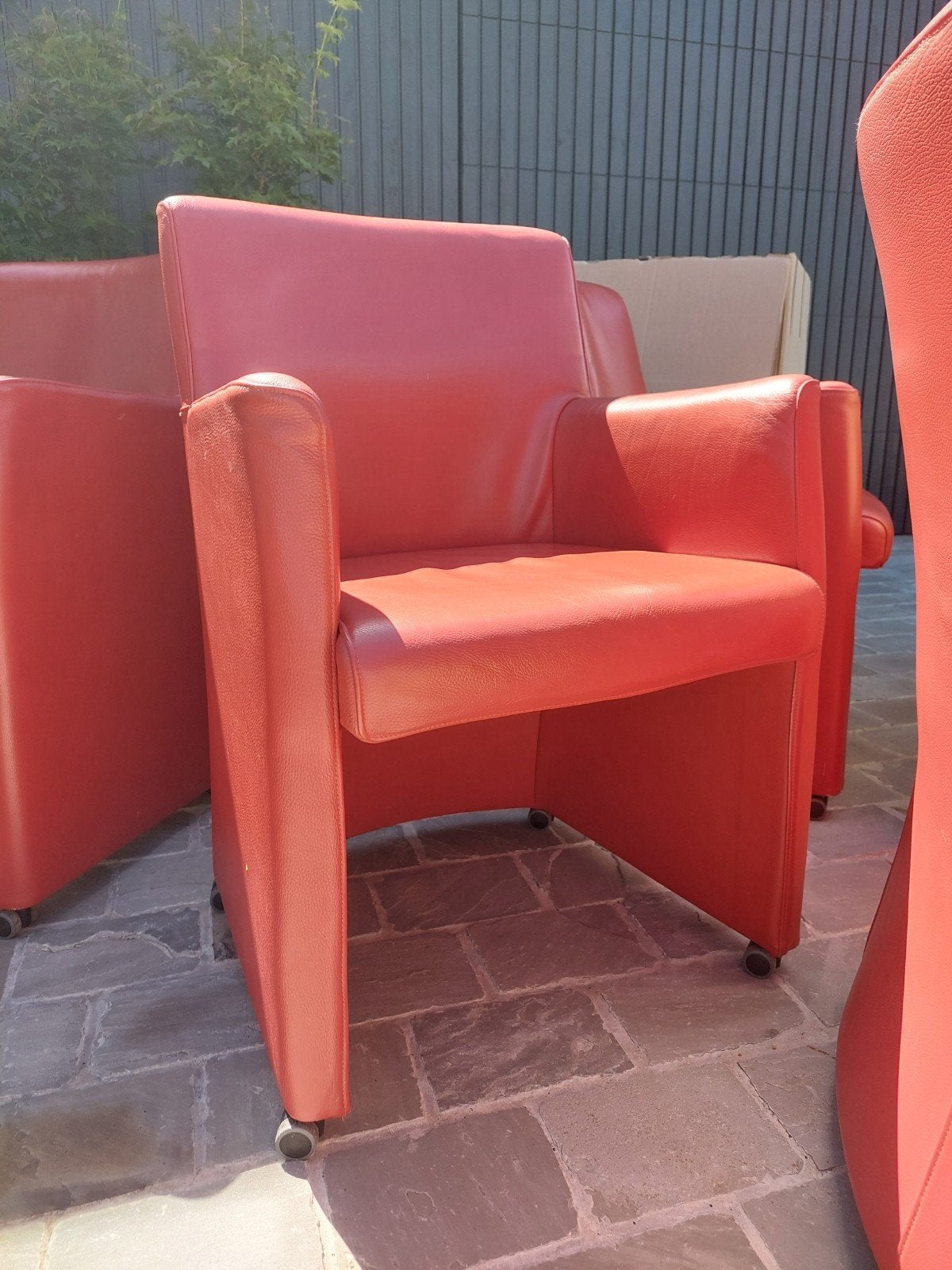 6 x eetkamerstoelen. Echt leer. VANDAAG OPHALEN., Ophalen, Gebruikt, Minder dan 75 cm, Leer