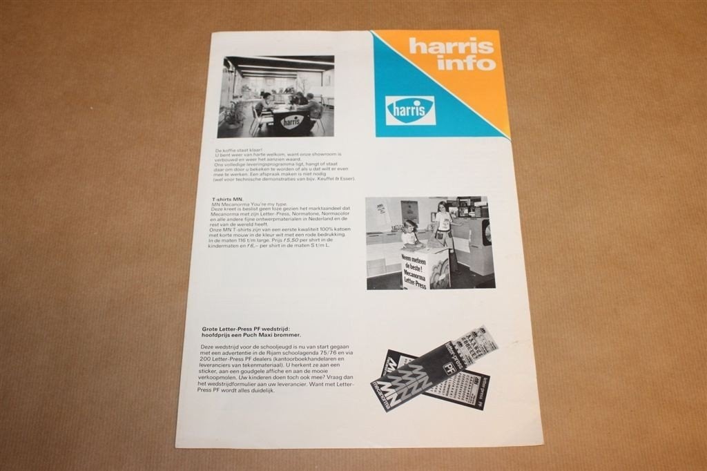 Zeldzame brochure - Harris Schrijfwaren - 1975, Ophalen of Verzenden, Zo goed als nieuw