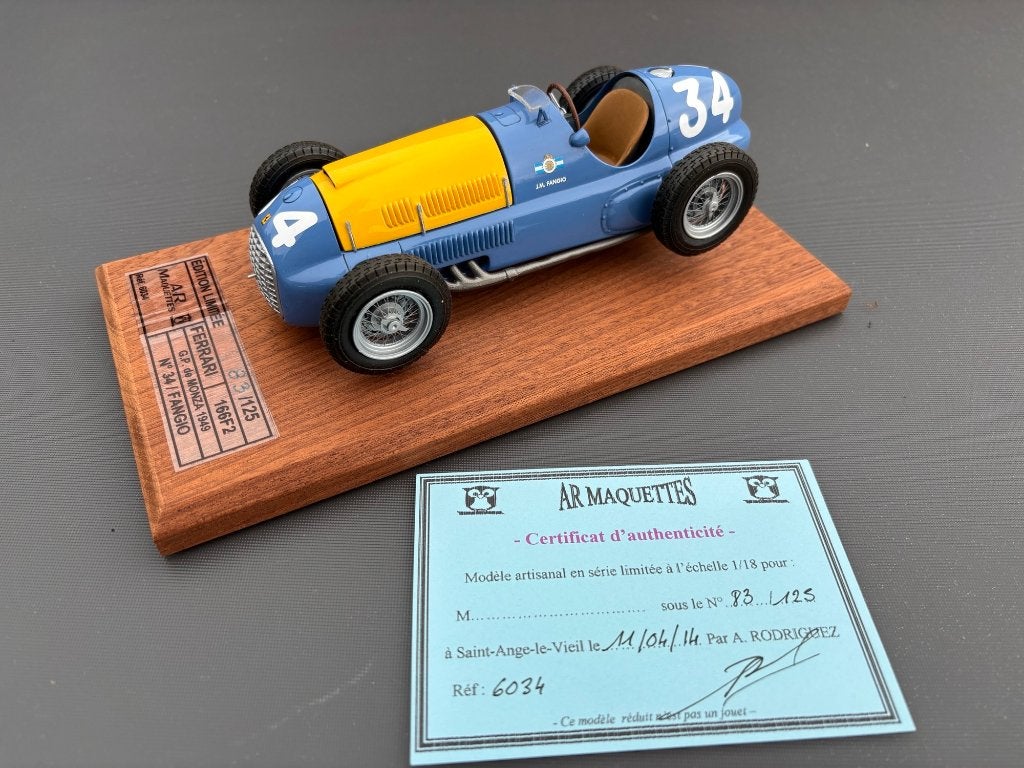 Ferrari 166F2 Fangio 1949 Buenos Aires AR Maquettes 1:18, Overige merken, ., Nieuw, Ophalen of Verzenden
