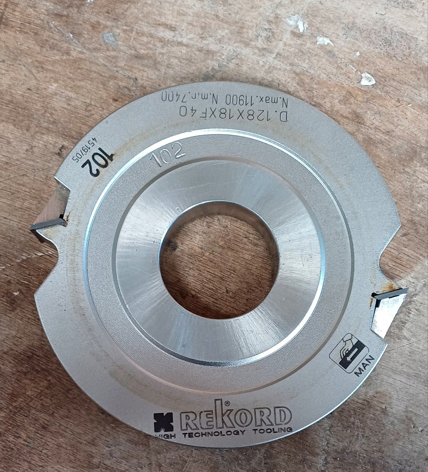Rekord Groeffrees met wisselmessen 128x18x40 mm, Ophalen of Verzenden, Elektrisch