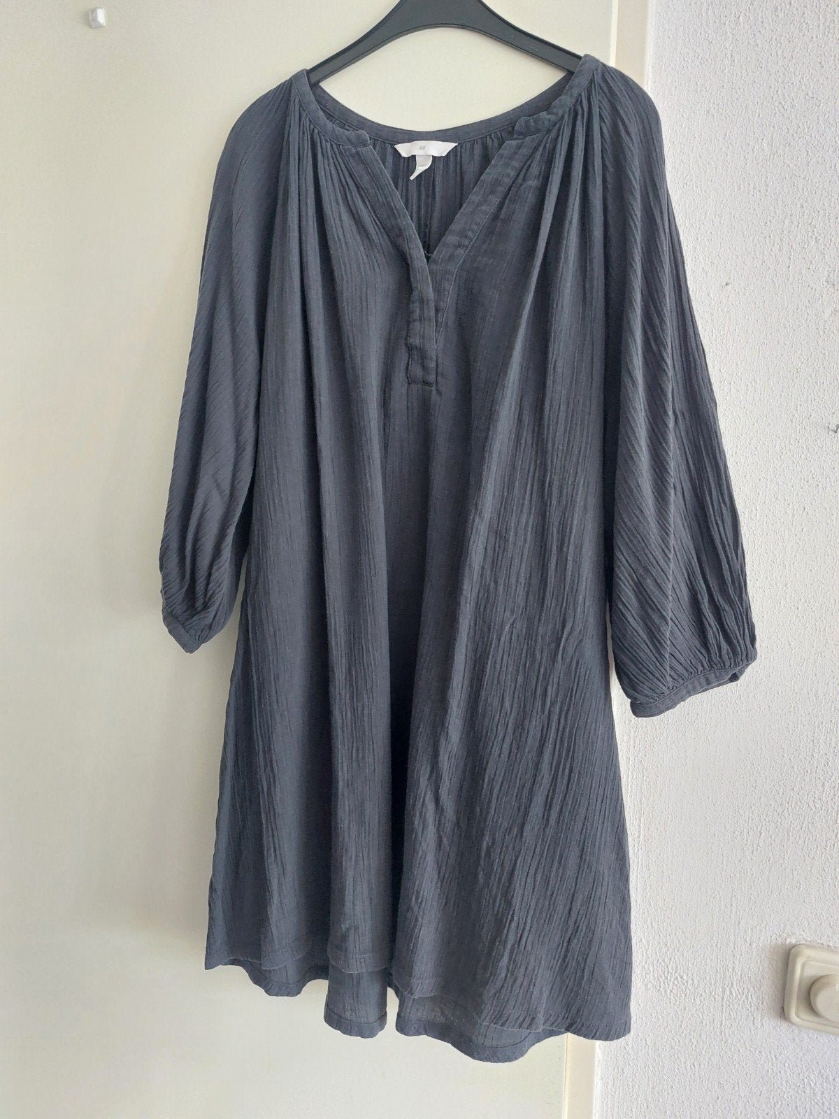 H&M Zwarte katoenen tuniek, Maat L, Kleding | Dames, Grote Maten, H&M, Ophalen of Verzenden, Gedragen, Blouse of Tuniek