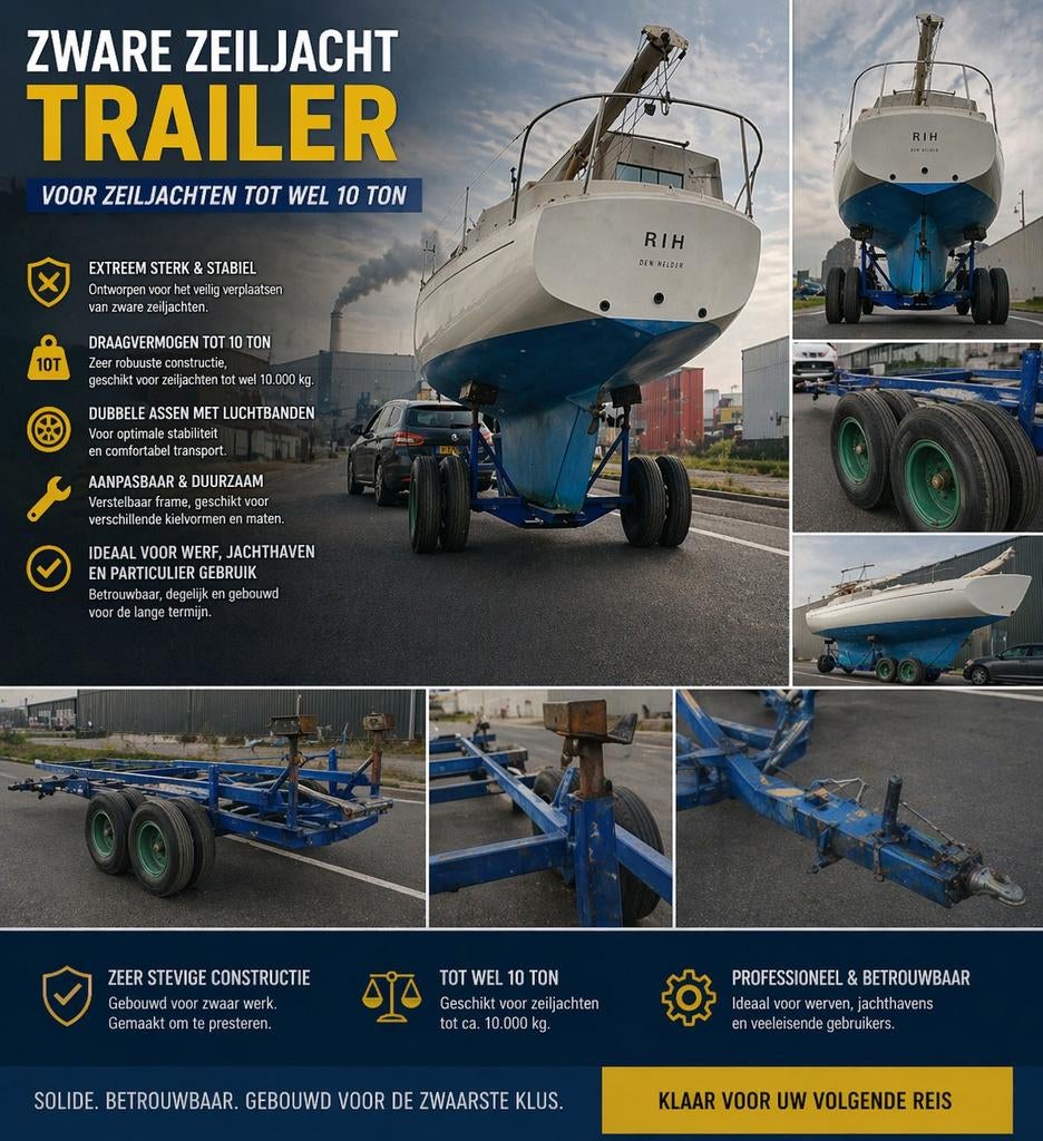 🔥 ZWARE ZEILJACHT TRAILER – TOT 10 TON – PURE KRACHT 🔥
Dit, Ophalen of Verzenden, Minder dan 15 m²