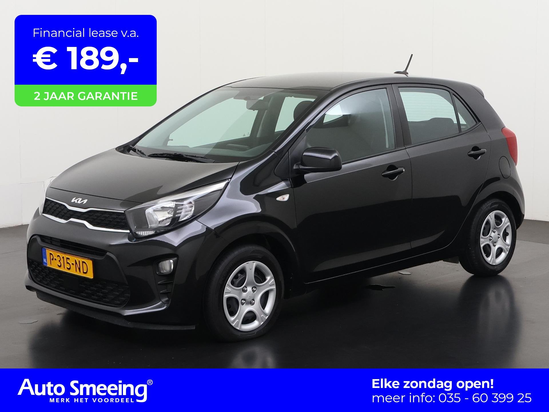 Kia Picanto 1.0 DPi ComfortLine Automaat | Airco | Zondag Op, Auto's, Gebruikt, 4 stoelen, Zwart, Origineel Nederlands
