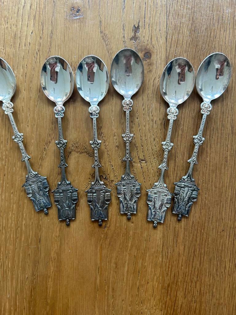 Zilveren koffielepeltjes, 6 stuks, Antiek en Kunst, Antiek | Bestek, Ophalen of Verzenden