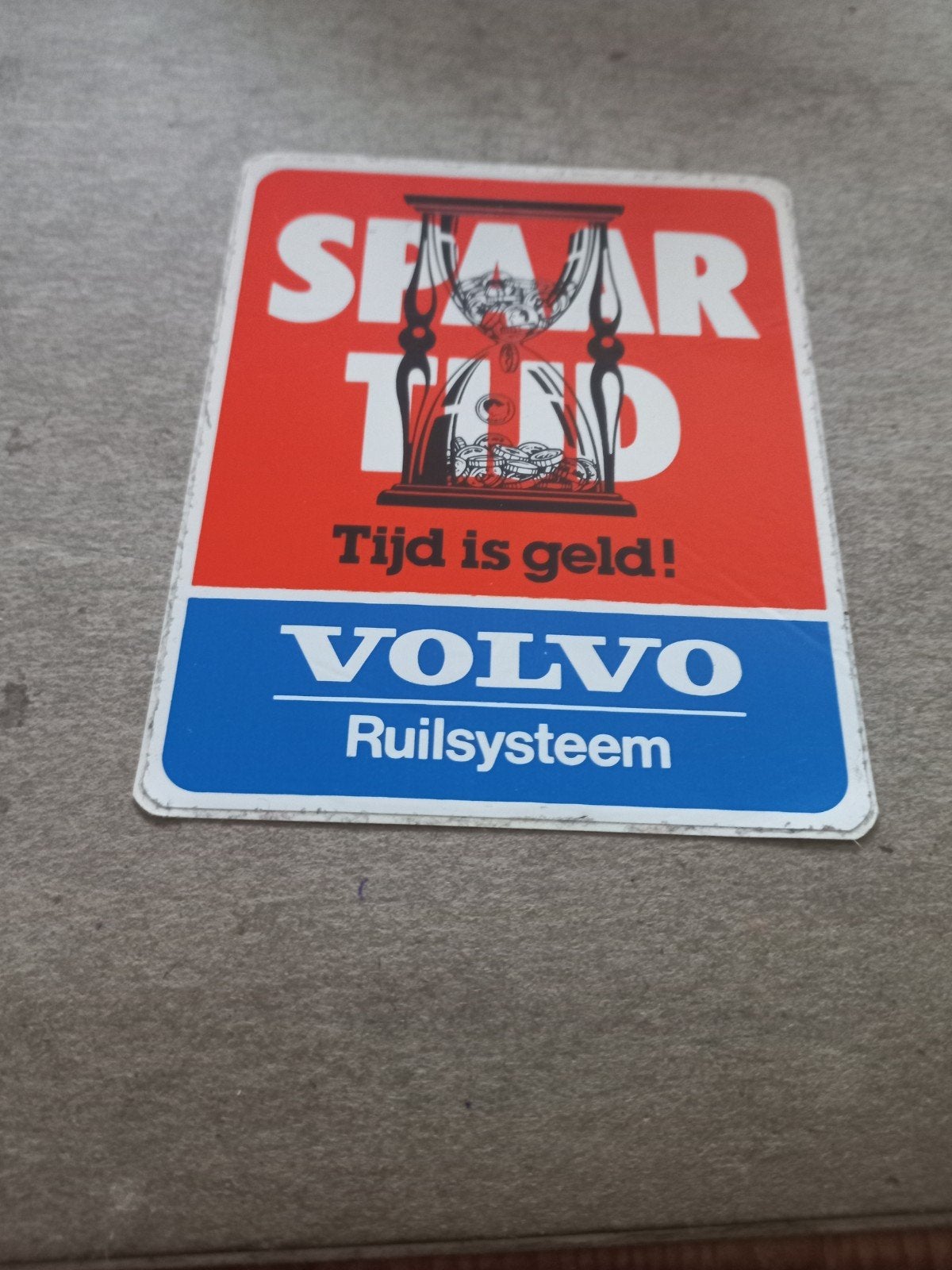 Vintage Volvo Ruilsysteem sticker - Spaar Tijd, Verzamelen, Ophalen of Verzenden, Gebruikt