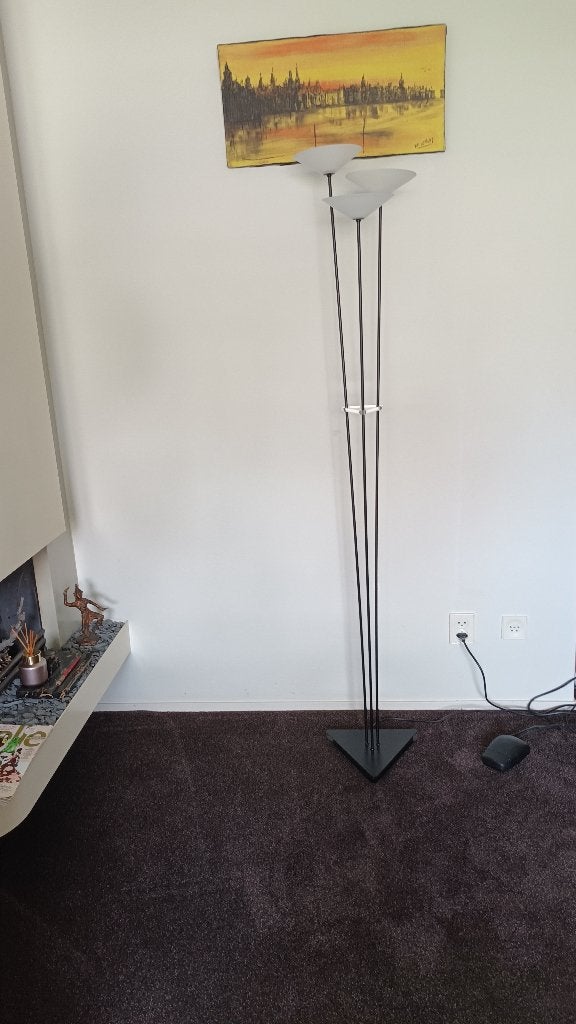 uplight vloerlamp, Dutch design, halogeen, 3 lamps dimbaar, Ophalen, Glas, Postmodern, Zo goed als nieuw