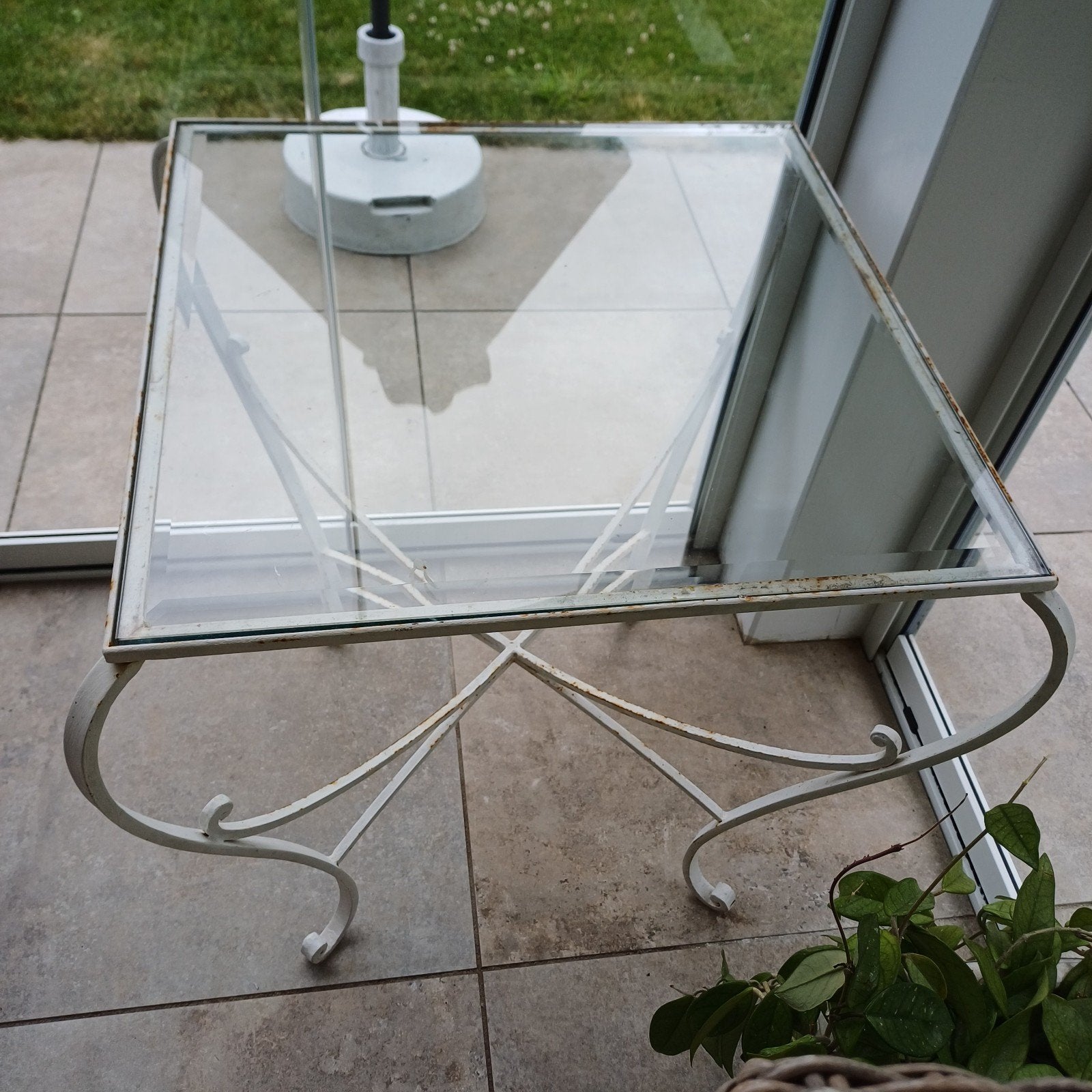 Glazen hoektafel. Serretafel, Ophalen of Verzenden