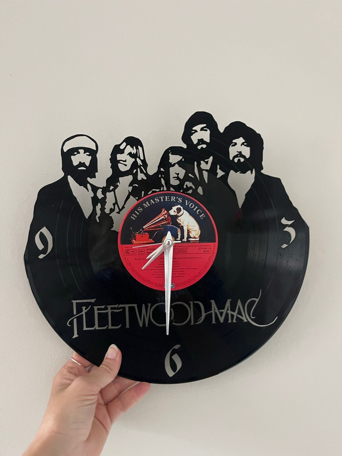 Fleetwood Mac Wandklok - Uniek Vinyl Design, Ophalen, Vintage, Analoog, Werkt op batterijen