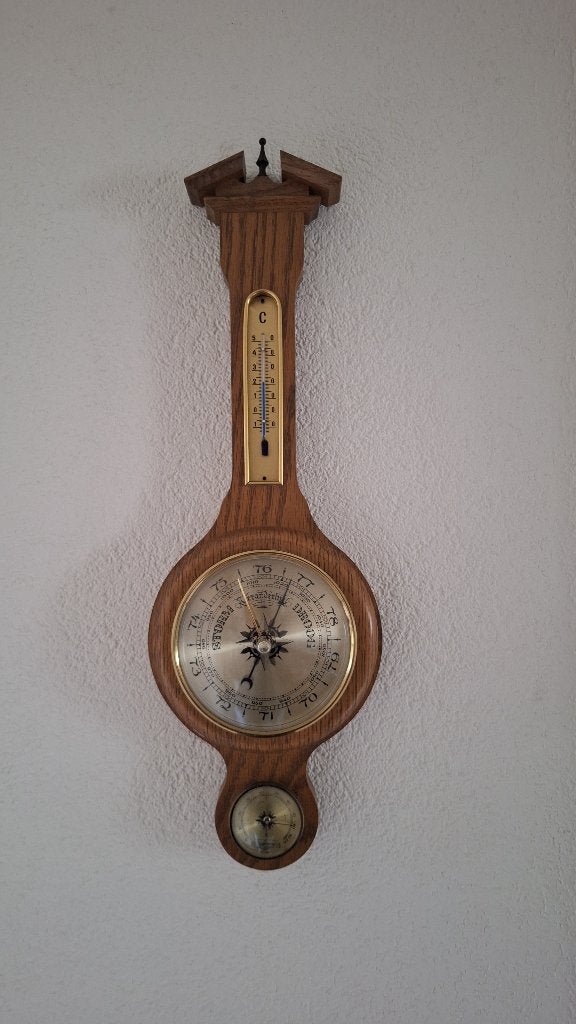 Vintage Barometer met Thermometer en Hygrometer, Audio, Tv en Foto, Ophalen of Verzenden, Gebruikt, Weerstation