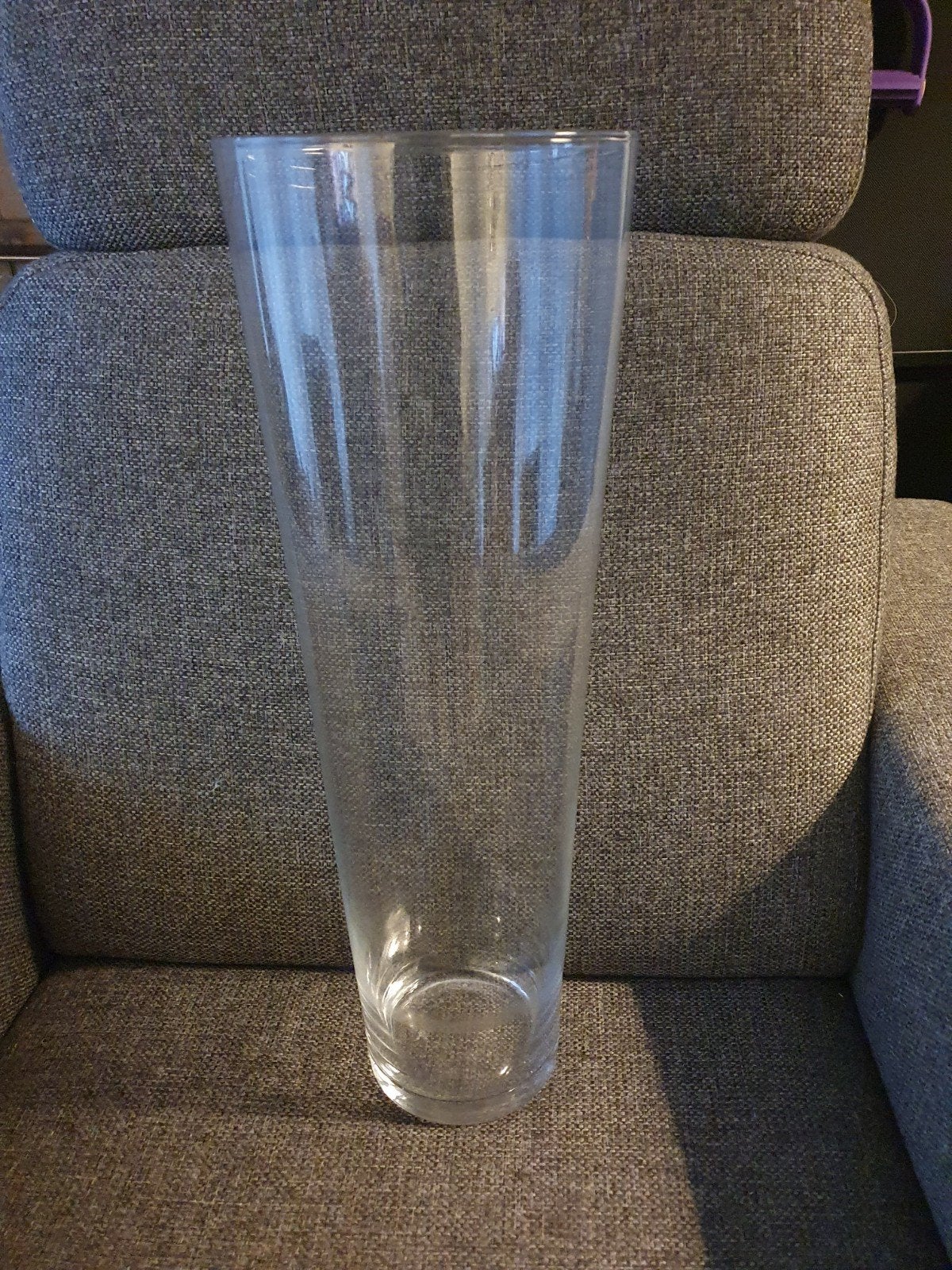 Grote glazen vaas - 50 cm hoog, Ophalen, Transparant, Geschikt voor droogbloemen, 50 cm