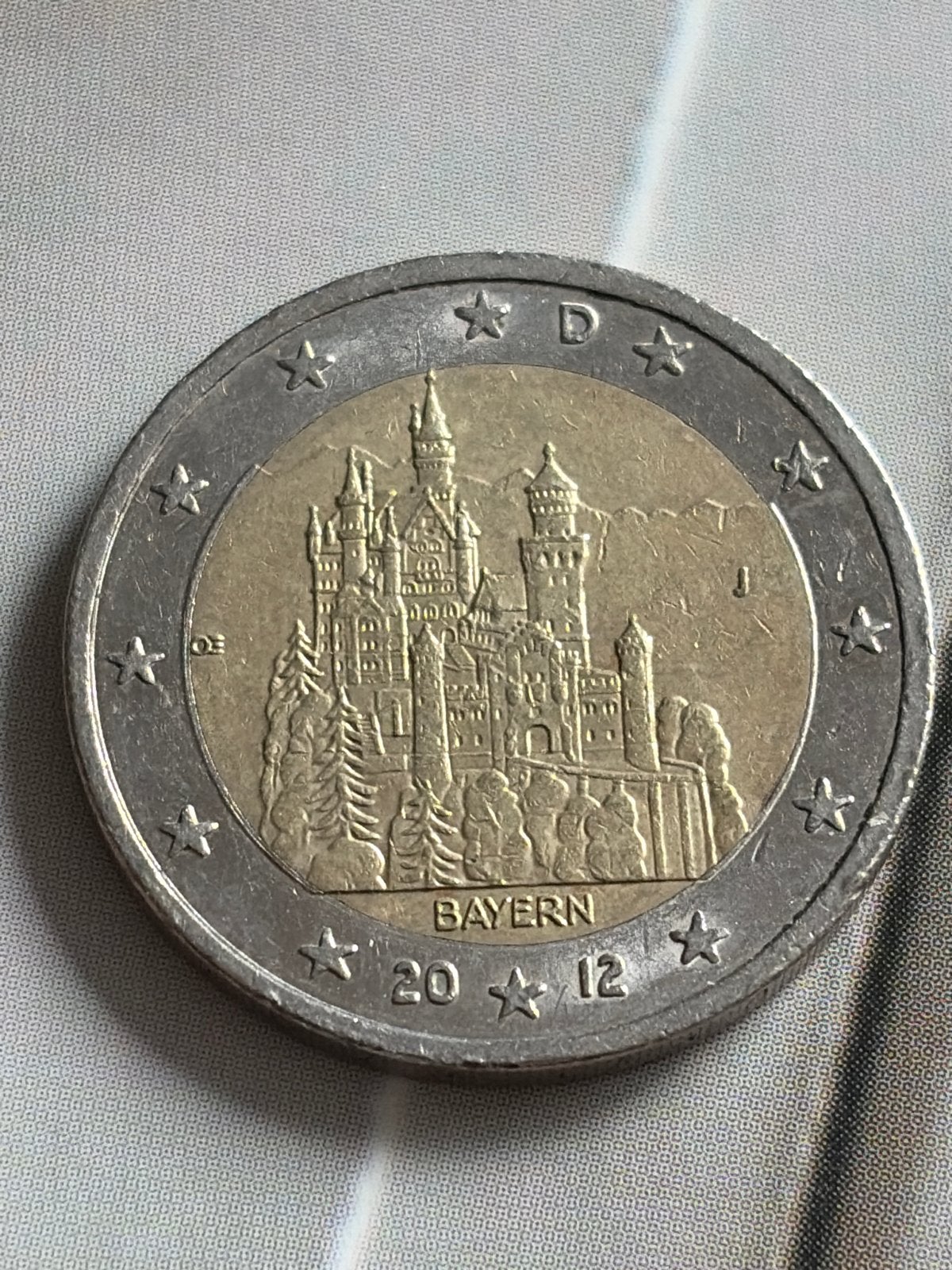 2 Euro munt Duitsland 2012 - Bayern Neuschwanstein, Postzegels en Munten, Ophalen of Verzenden, Duitsland, 2 euro, Losse munt