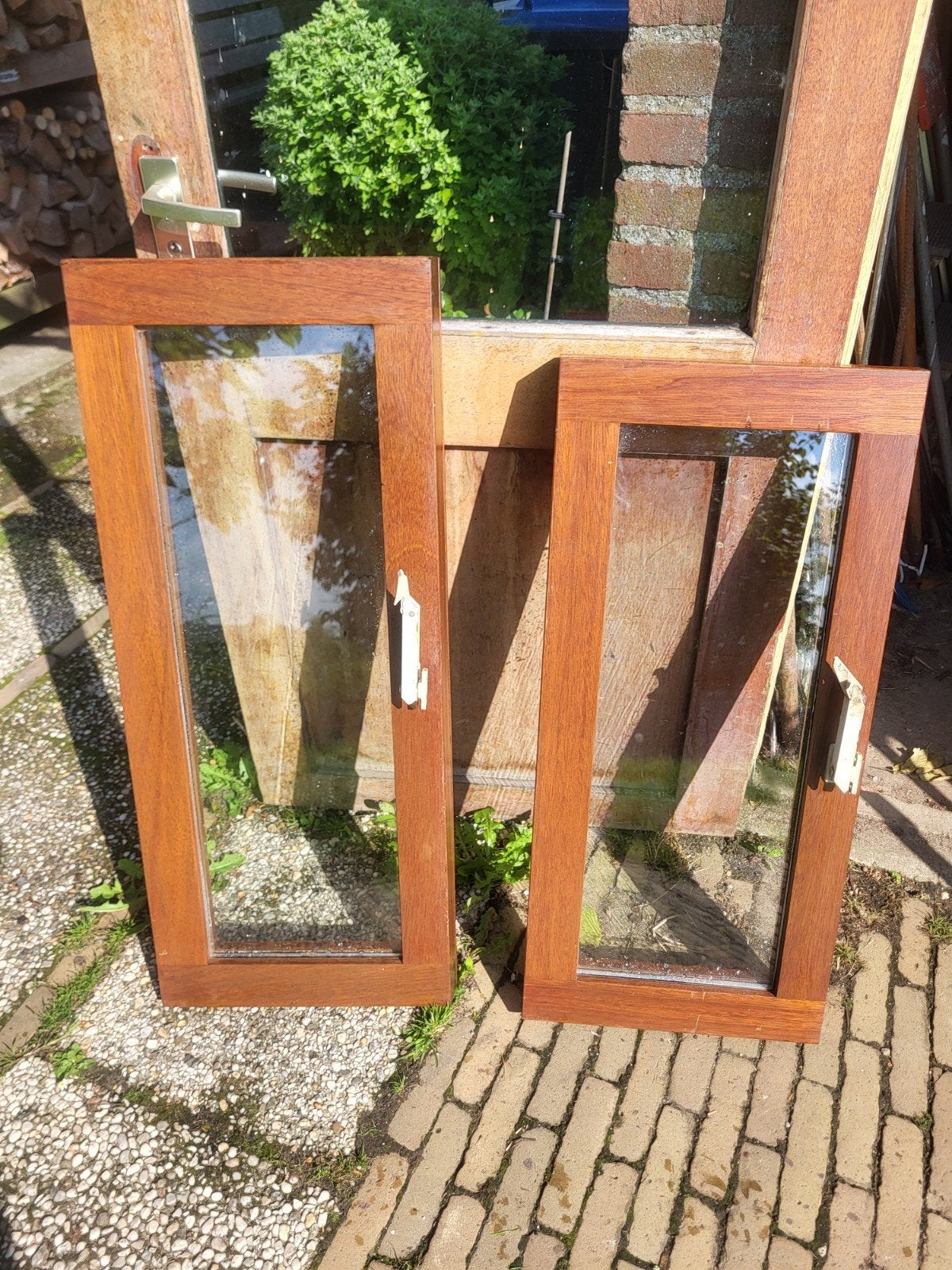 hardhouten uitzetraam 2x 40x96 en 40x87 kiepraam raam, 75 tot 150 cm, Raamkozijn, Ophalen of Verzenden, 75 tot 150 cm