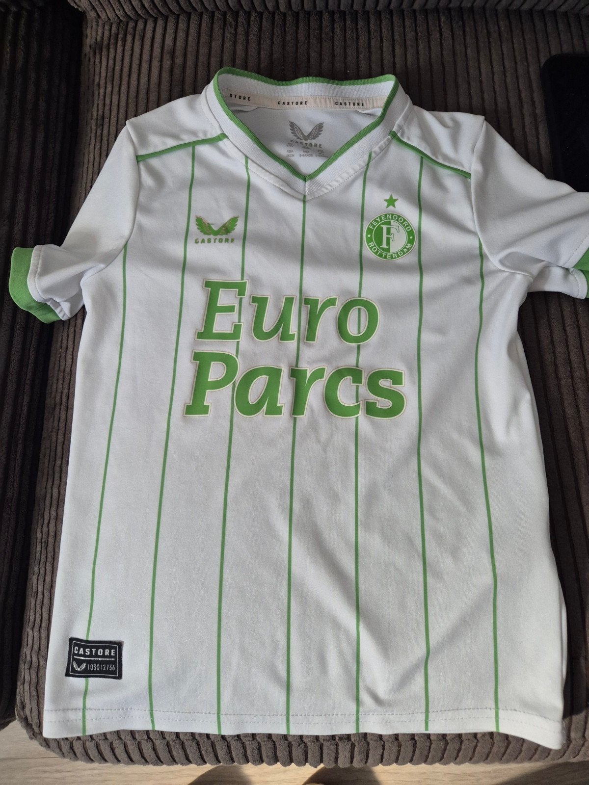 Feyenoord Thuisshirt en Uitshirt Set - Maat 116 (5-6 jaar), Ophalen of Verzenden, Gebruikt, Castore, Jongen of Meisje