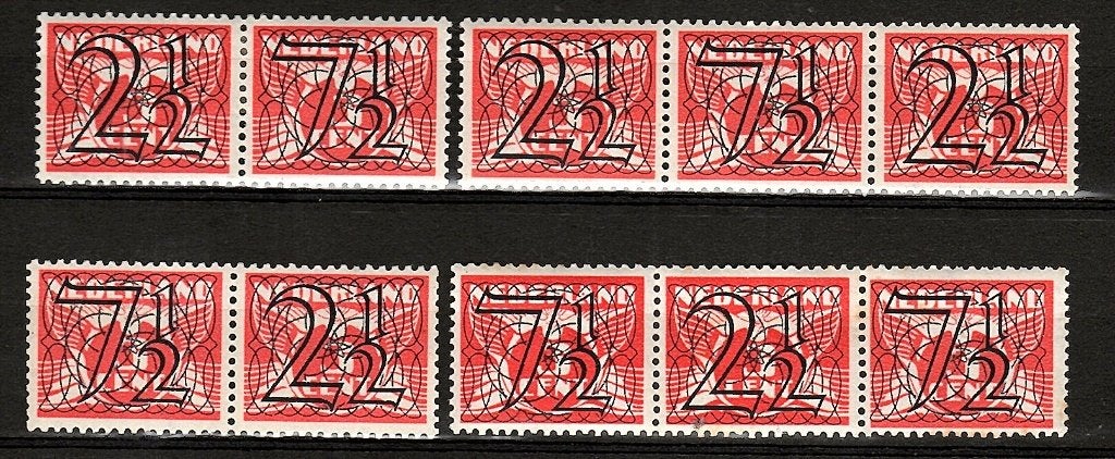 609 nvph 356a-d guilloche ongebruikt zie scans., Ophalen of Verzenden, Na 1940, Postfris
