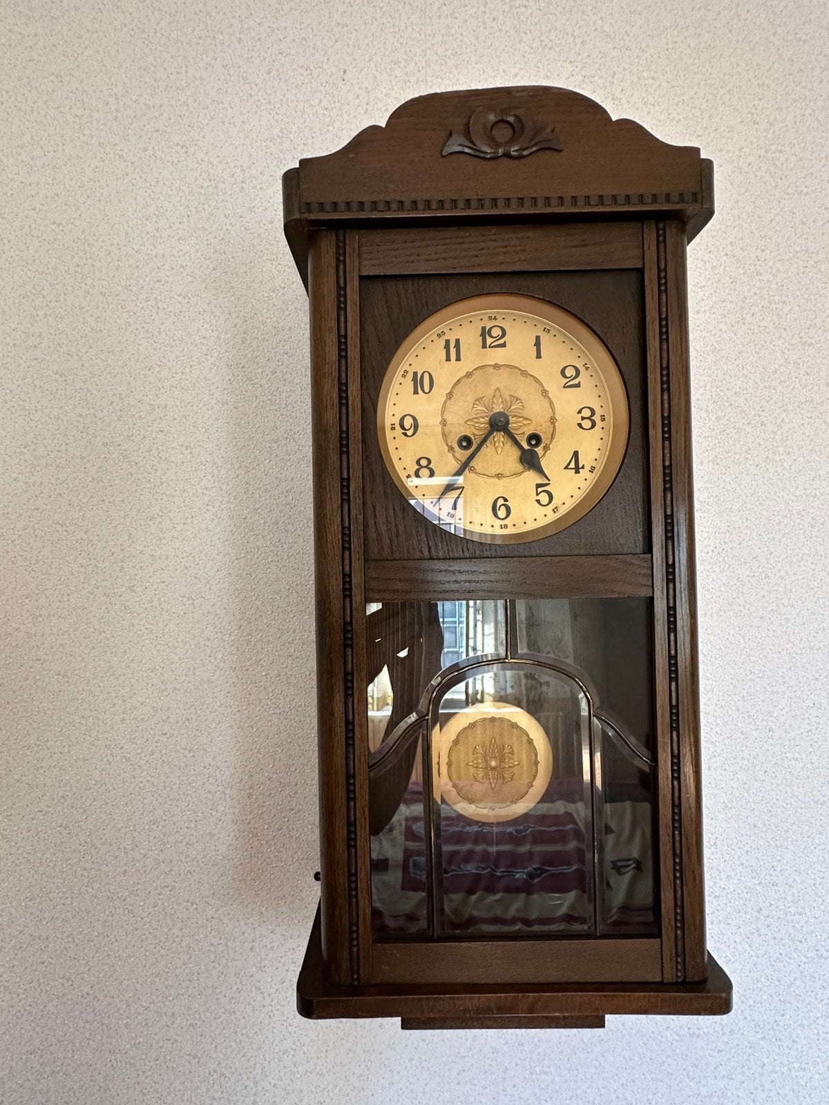 Klassieke Eikenhouten Regulateur Wandklok, Ophalen
