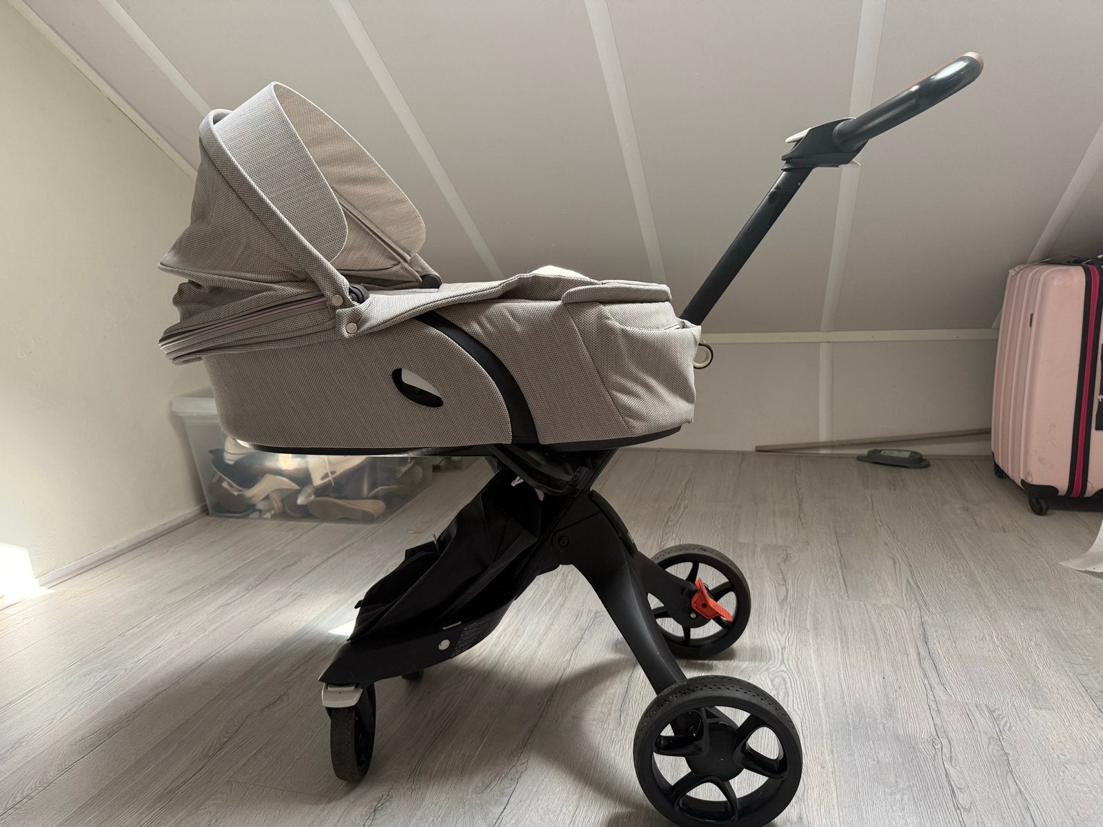 Stokke Xplory kinderwagen met tas en wintertrappelzak, Ophalen, Gebruikt, Kinderwagen, Overige merken