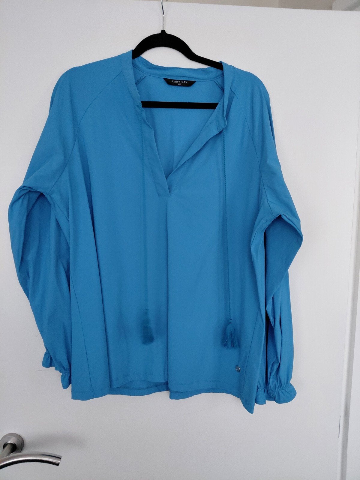 Te Koop: LADY DAY Blouse,  mt XXL.  Travelstof., Kleding | Dames, Lady Day, Blauw, Blouse of Tuniek, Ophalen of Verzenden