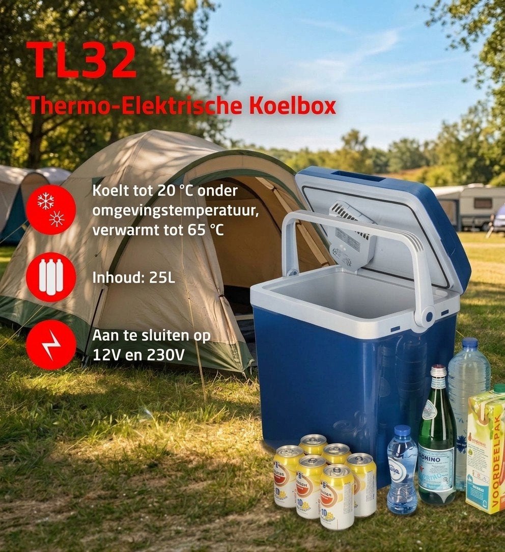 Travelife TL32 Thermo-Elektrische Koelbox - Z.G.A.N., Ophalen, Zo goed als nieuw, Koelbox, Elektrisch