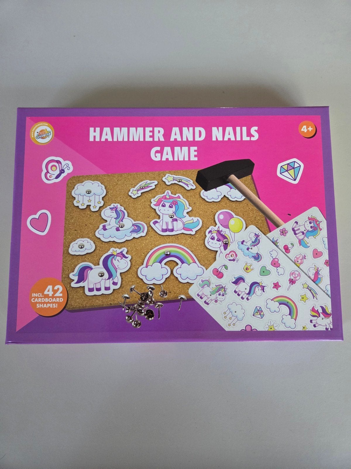 Nieuwe Roze Hamertje tik met Eenhoorns, regenboog, hartjes e, Ophalen of Verzenden, Nieuw, Knutselen