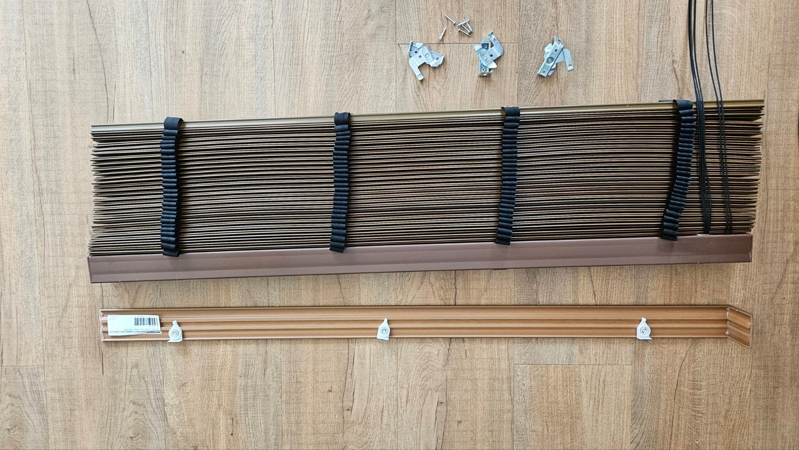 Faux houten jaloezieën 1200x2430mm - Cedro donker, Huis en Inrichting, Ophalen, Overige merken, Bruin, Hout