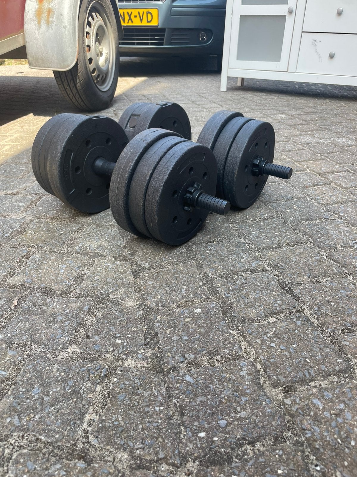 Fitby Dumbells 20 KG - Dumbbell - Gewichten Set - Verstelba, Ophalen, Zo goed als nieuw, Dumbbell